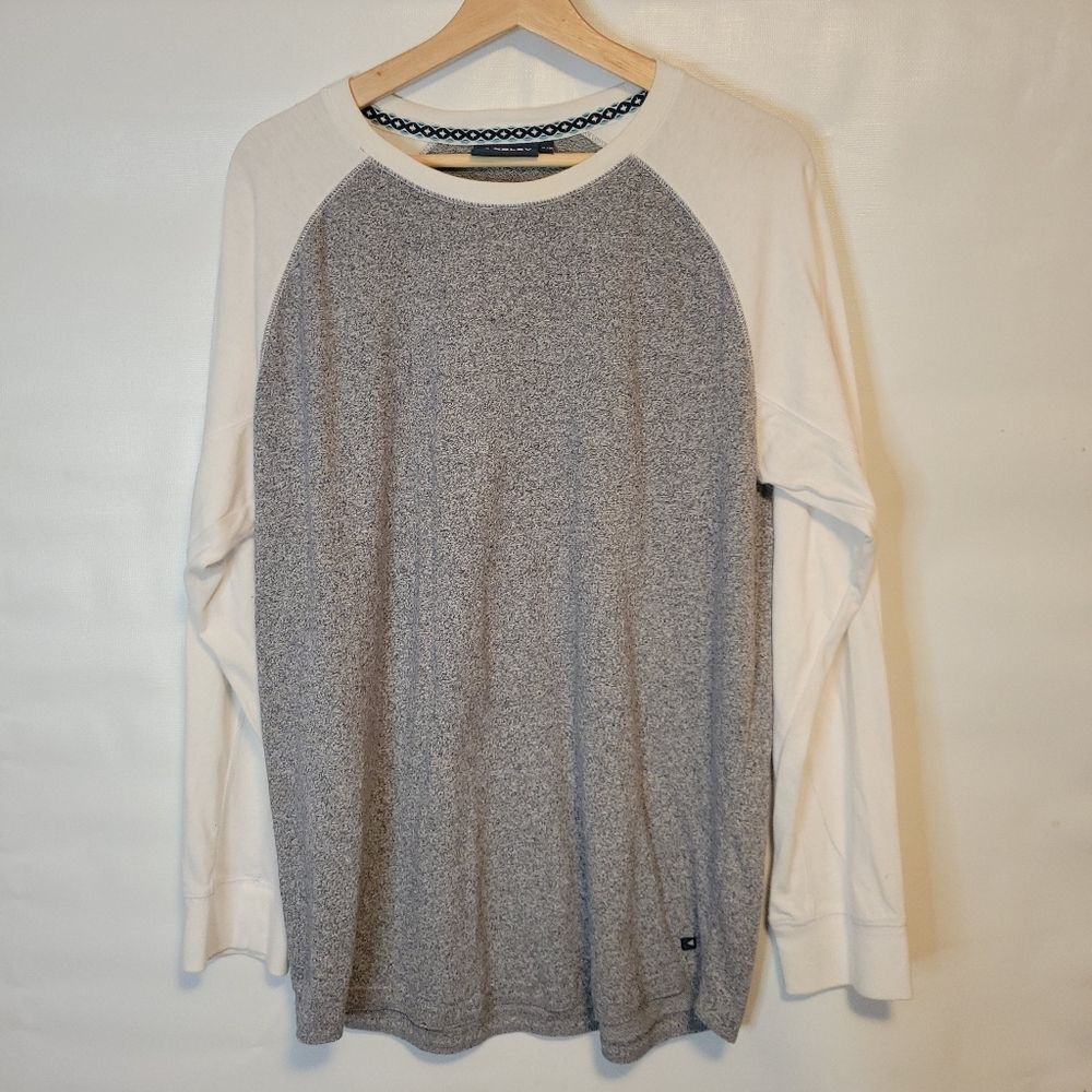 Kolby Gray and White Raglan Long Sleeve Shirt